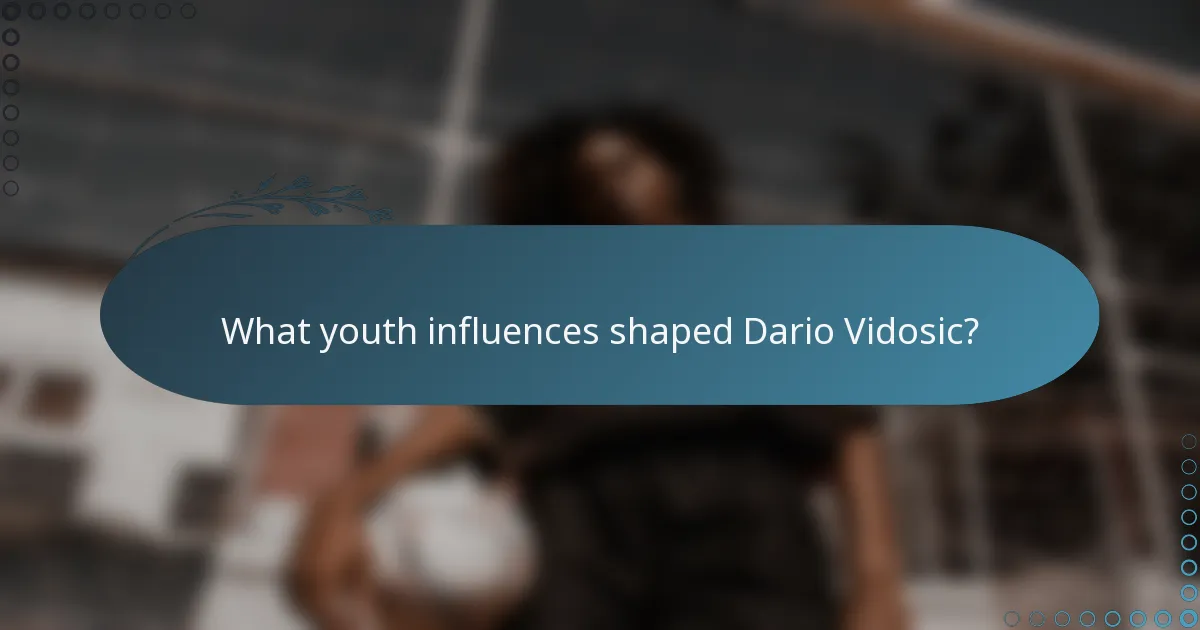 What youth influences shaped Dario Vidosic?